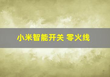 小米智能开关 零火线